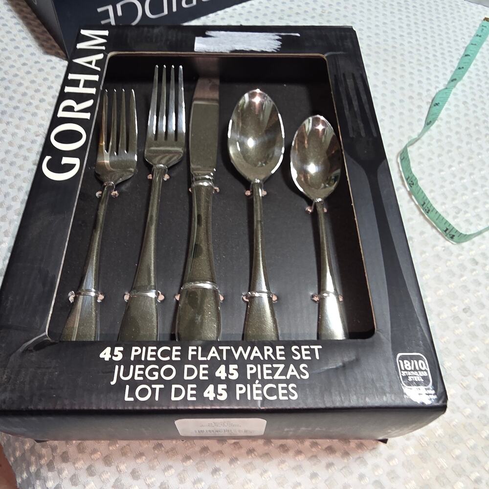 GORHAM 45 PC STUDIO STAINLESS STEEL FLATWARE SET SERVICE FOR 8